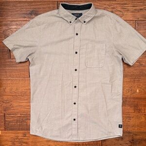 Roark Men's Gray Classic Fit Button-Up Shirt, medium